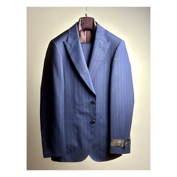 Lanificio Cerruti/Maxman Other - LANIFICIO F.LLI CERRUTI OXYGEN Slim Italian 140s Wool Stripe Men’s Suit Size 34R